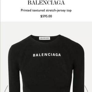 Balenciaga rash guard fitted top NWT PRICE FIRM!!!